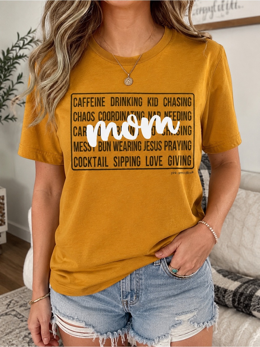 Mustard 'Mom' Graphic Tee